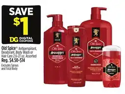 Dollar General Old Spice Antiperspirant, Deodorant, Body Wash or Hair Care offer