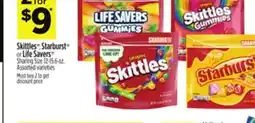 Dollar General Skittles , Starburst or Life Savers Sharing Size offer