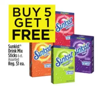 Dollar General Sunkist Drink Mix Sticks offer