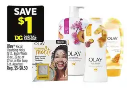 Dollar General Olay Facial Cleansing Melts 12 ct., Body Wash 18 oz., 22 oz. or 27 oz. or Bar Soap 6 ct offer
