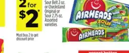 Dollar General AirHeads Sour Belt 2 oz. or Checkstand Original or Sour 2.75 oz offer
