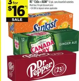 Dollar General Dr Pepper , Sunkist , Canada Dry , 7UP , RC Cola or A & W offer