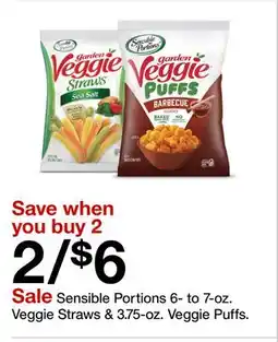 Target Sensible Portions 6 - to 7 - oz. Veggie Straws & 3.75 - oz. Veggie Puffs offer