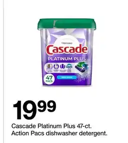Target Cascade Platinum Plus 47-ct. Action Pacs dishwasher offer