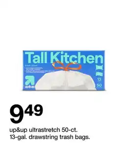 Target up&up ultrastretch 50-ct. 13-gal. drawstring trash bags offer