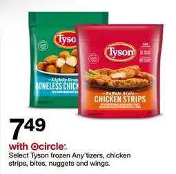 Target Tyson frozen Any'tizers, chicken strips, bites, nuggets and wings offer