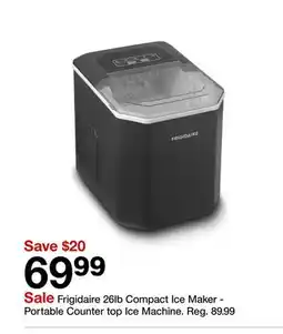 Target Frigidaire 26lb Compact Ice Maker - Portable Counter top Ice Machine offer