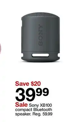 Target Sony XB100 compact Bluetooth speaker offer