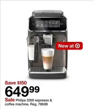Target Philips 3300 espresso & coffee machine offer