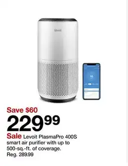 Target Levoit PlasmaPro 400S smart air purifier with up to 500 - sq. - ft. of coverage offer