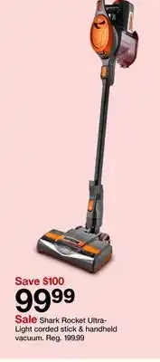 Target Shark Rocket Ultra-Light corded stick & handheld vacuum offer