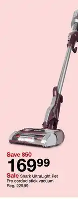 Target Shark UltraLight Pet Pro corded stick vacuum offer