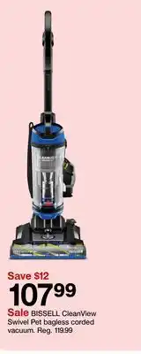 Target BISSELL CleanView Swivel Pet bagless corded vacuum offer