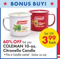 Boscov's COLEMAN 10-oz. Citronella Candle offer