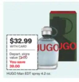 CVS HUGO Man EDT spray 4.2 oz offer
