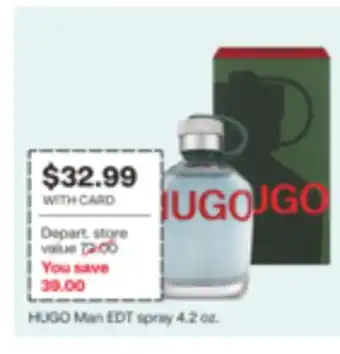 CVS HUGO Man EDT spray 4.2 oz offer