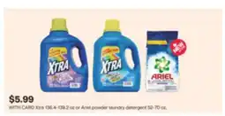 CVS Xtra 136.4-139.2 oz or Ariel powder laundry detergent 52-70 oz offer