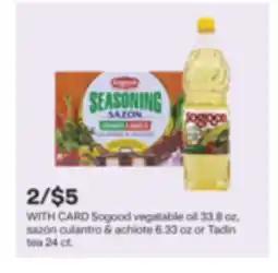 CVS Sogood vegatable oil 33.8 oz, sazón culantro & achiote 6.33 oz or Tadin tea 24 ct offer
