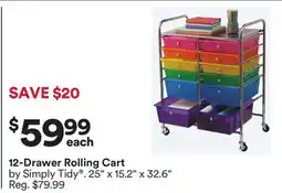 Michaels 12-Drawer Rolling Cart offer