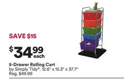 Michaels 5-Drawer Rolling Cart by Simply Tidy offer