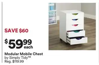 Michaels Modular Mobile Chest by Simply Tidy offer