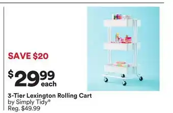 Michaels 3-Tier Lexington Rolling Cart by Simply Tidy offer