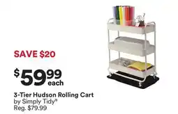 Michaels 3-Tier Hudson Rolling Cart by Simply Tidy offer