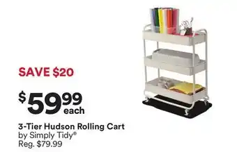 Michaels 3-Tier Hudson Rolling Cart by Simply Tidy offer