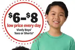 Meijer Vively Boys' Tees or Shorts offer