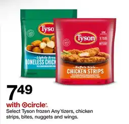 Target Select Tyson frozen Any'tizers, chicken strips, bites, nuggets and wings offer