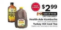 ShopRite Health-Ade Kombucha or Turkey Hill Iced Tea offer