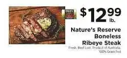 ShopRite Nature’s Reserve Boneless Ribeye Steak offer