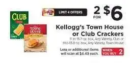 ShopRite Kellogg’s Town House or Club Crackers offer
