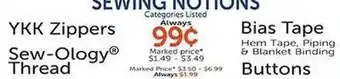 Hobby Lobby SEWING NOTIONS offer