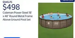 Walmart Coleman power steel round metal frame above ground pool set offer