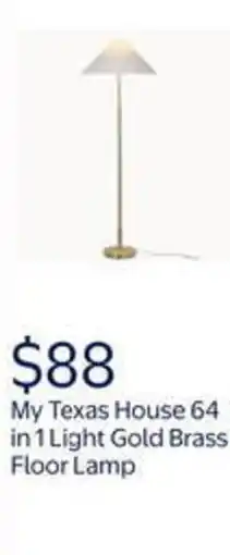 Walmart My texas house 64 in 1 light gold brass floor lamp offer