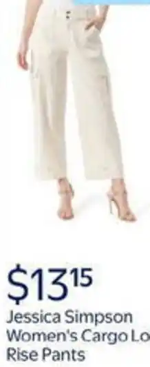 Walmart Jessica simpson women's cargo lo rise pants offer