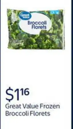 Walmart Great value frozen broccoli florets offer