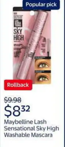 Walmart Maybelline lash sensational sky high washable mascara offer
