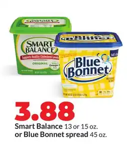 Hy-Vee Smart Balance 13 or 15 oz. or Blue Bonnet spread 45 oz offer
