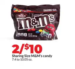 Hy-Vee Sharing Size M & M' s candy offer