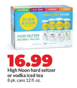 Hy-Vee High Noon hard seltzer or vodka iced tea offer