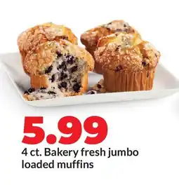 Hy-Vee 4 ct. Bakery fresh jumbo loaded muffins offer