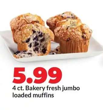 Hy-Vee 4 ct. Bakery fresh jumbo loaded muffins offer