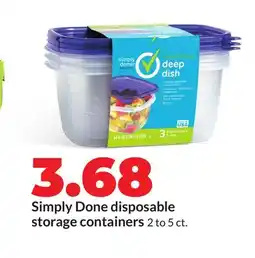 Hy-Vee Simply Done disposable storage containers offer