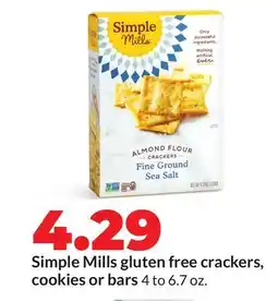 Hy-Vee Simple Mills gluten free crackers, cookies or bars offer