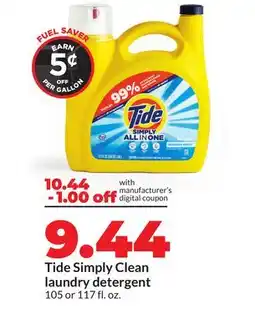 Hy-Vee Tide Simply Clean laundry detergent offer