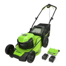 Walmart Greenworks 48V 20 Brushless Battery-Powered Lawn Mower + Two (2) 4.0Ah USB Batteries and Charger offer