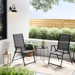 Walmart Mainstays Greyson 3-Piece Steel and Sling Folding Outdoor Patio Bistro Set, Black offer