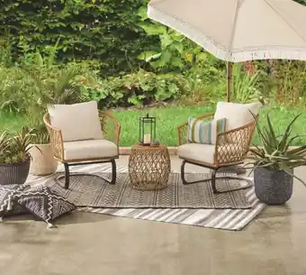 Walmart Better Homes & Gardens Ventura 3-Piece Outdoor Boho Wicker Chat Set, White offer
